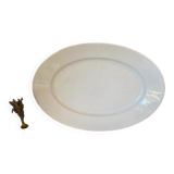 Grand Plat ovale en faïence blanche