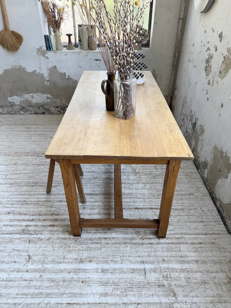 Table de ferme chêne doré 160cm