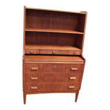 Vintage multi-function bookcase teak and oak legs 1960 Denmark