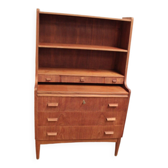 Vintage multi-function bookcase teak and oak legs 1960 Denmark