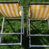 Pair of vintage chaises longues