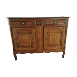 Old low buffet, 19th in rustic solid oak, carved and molded