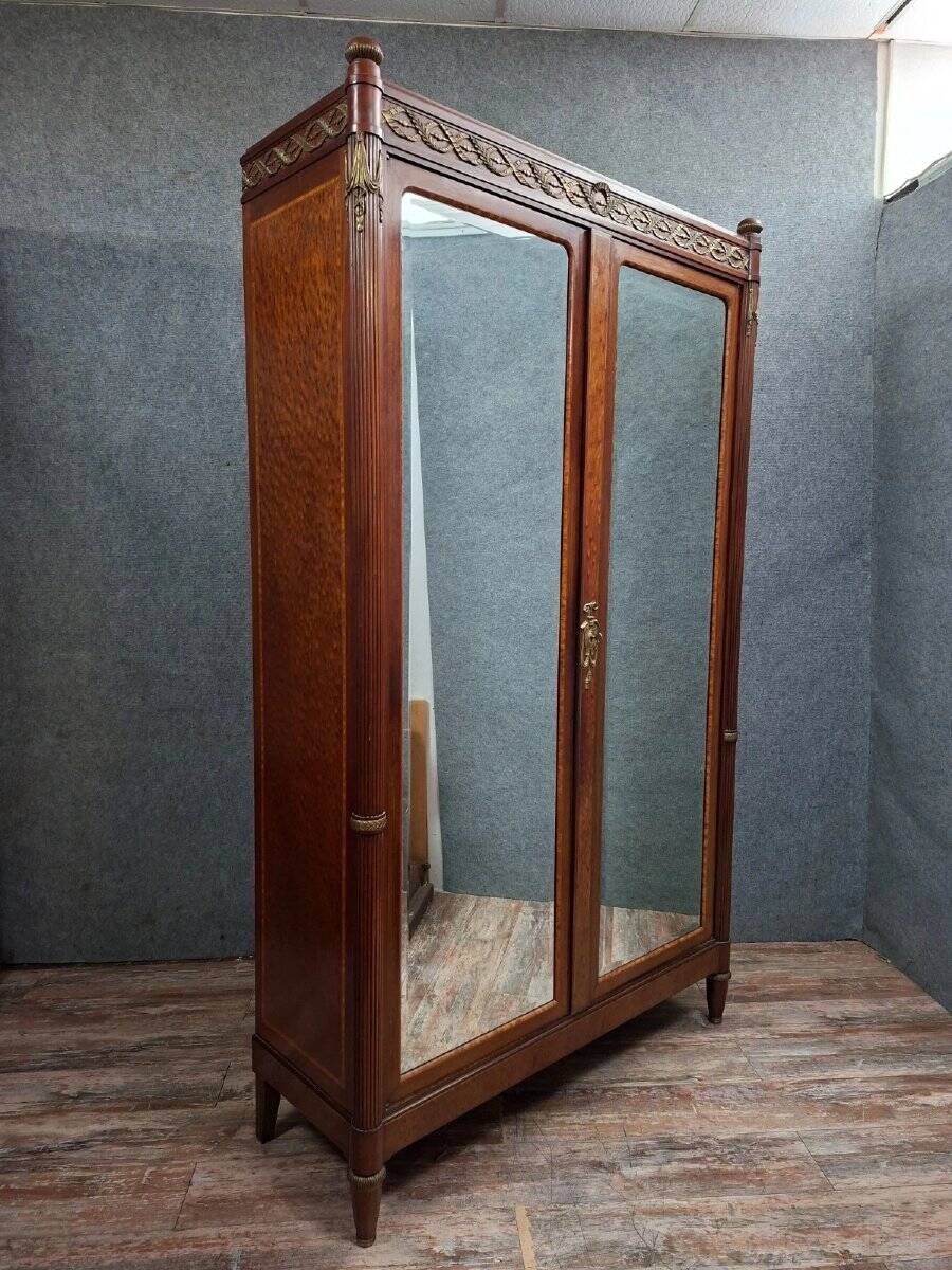 Mahogany and veneer wardrobe – Louis XVI style – Late 19th century