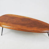 Table basse française "planche de surf", vers 1950