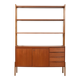 Scandinavian teak bookcase with pull-out desk