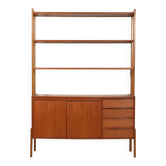 Scandinavian teak bookcase with pull-out desk