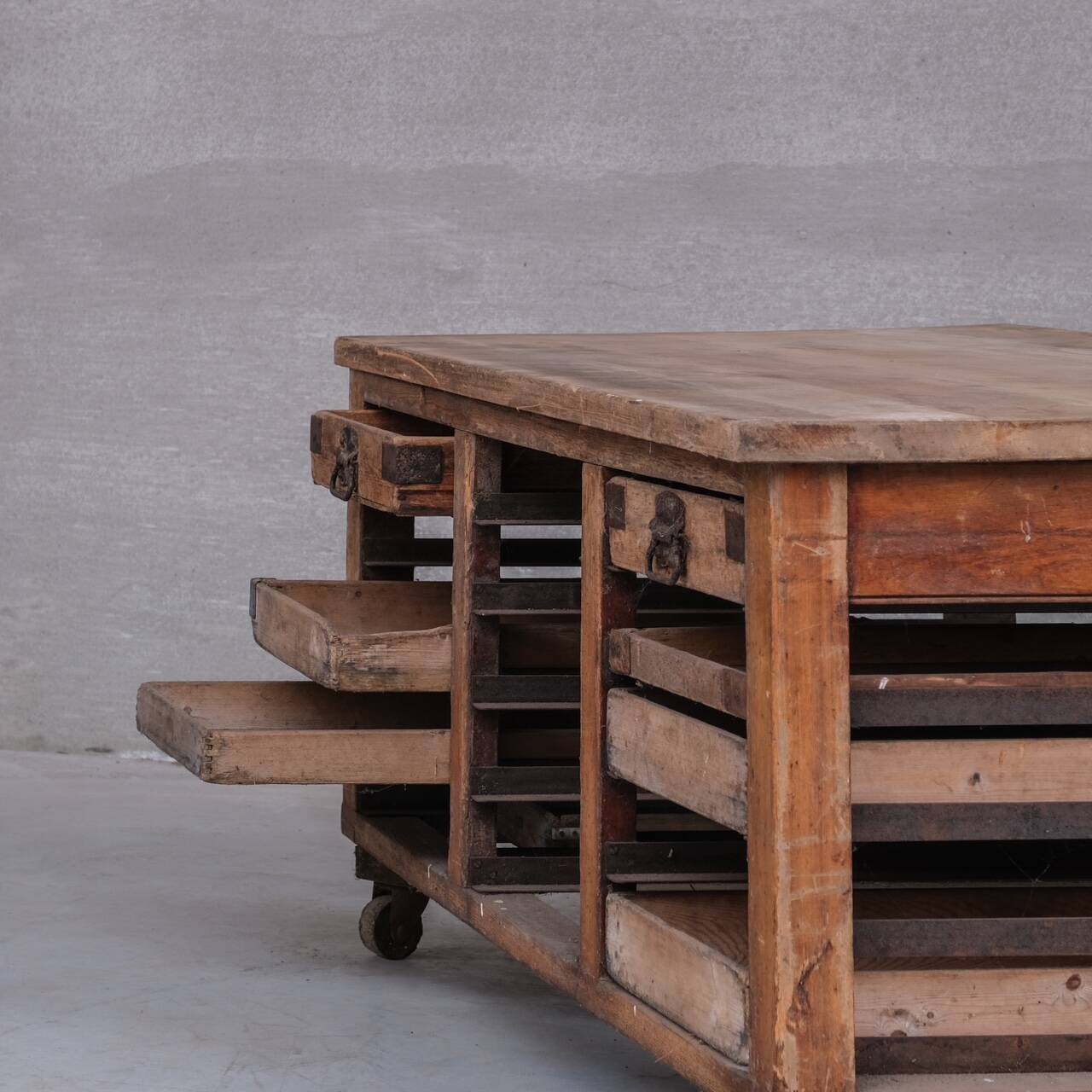 Antique English Bakers Kitchen Worktop or Kitchen Island Table