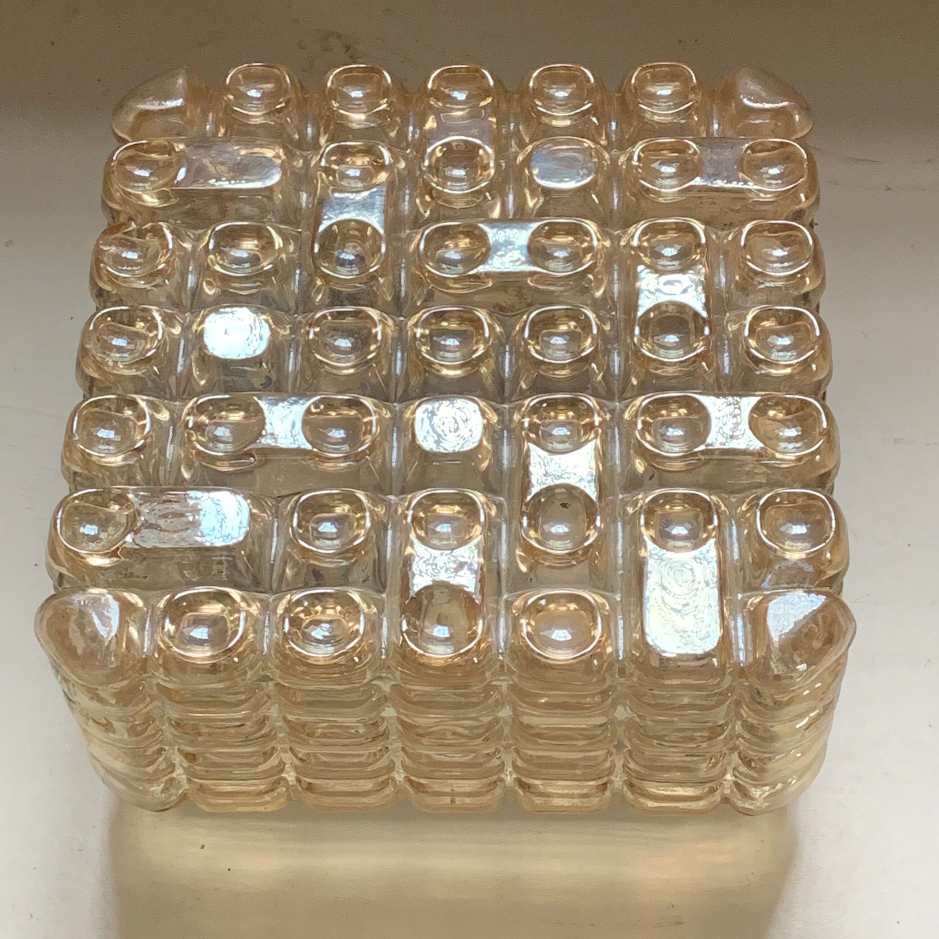 Vintage ceiling lamp bubble Erco amber glass