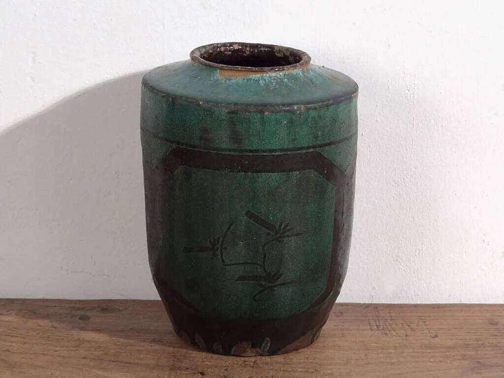 Large antique turquoise green vase (circa 1820) #37