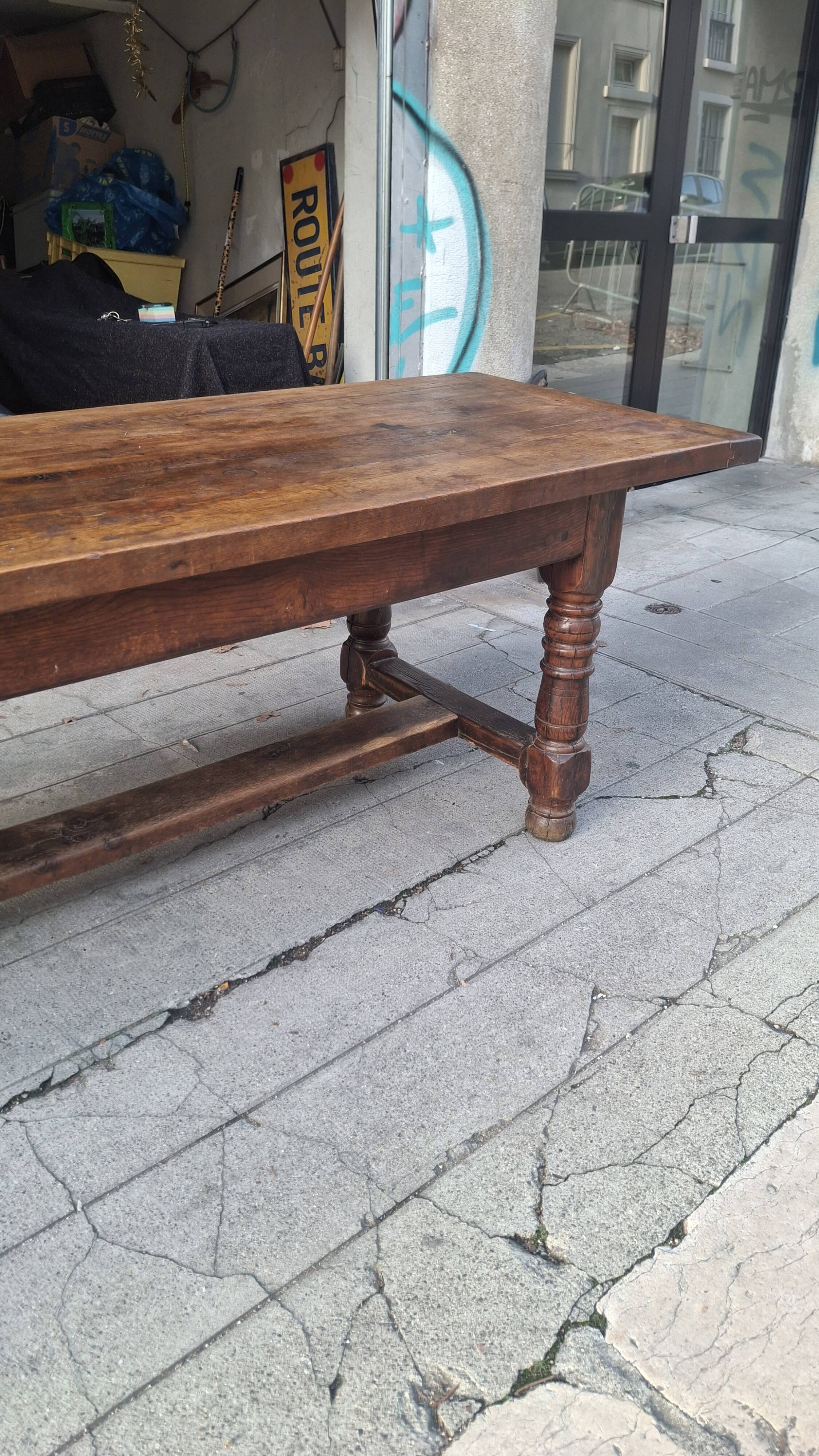 Large oak farmhouse table