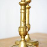 Set of 2 finely chiseled brass candle holders