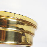 Single vintage brass ceiling light with glass globe