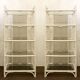 Pair of Lacquered canework shelves, Bamboo and Glass, 1980s - Italy