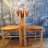 Pair of Rainer Daumiler pine chairs