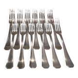 12 silver-plated table forks by Christofle America