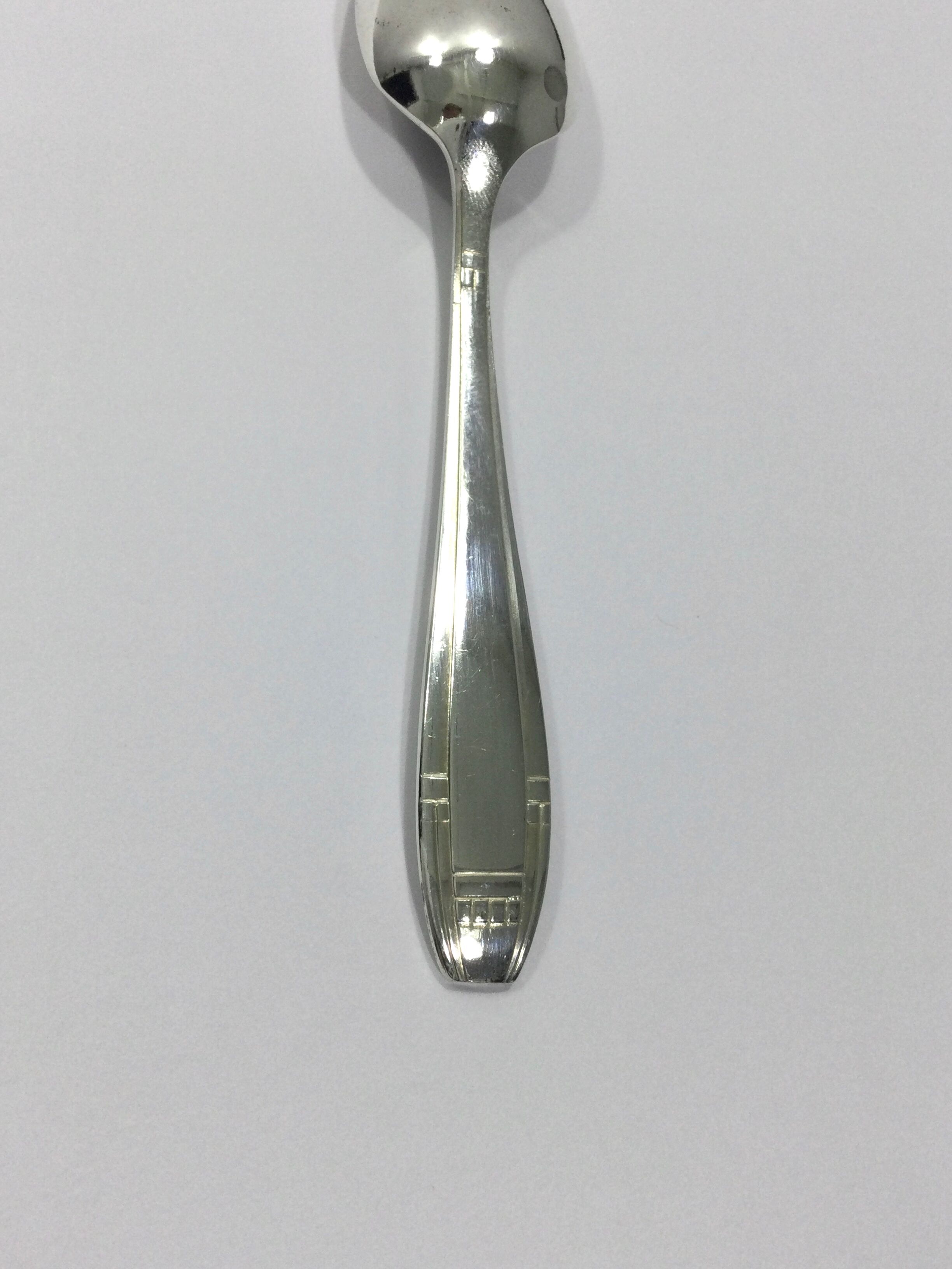 12 art deco mocha spoons made of silver metal