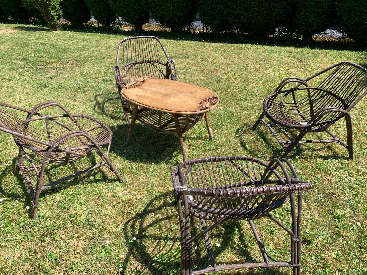 Salon jardin osier 70’s