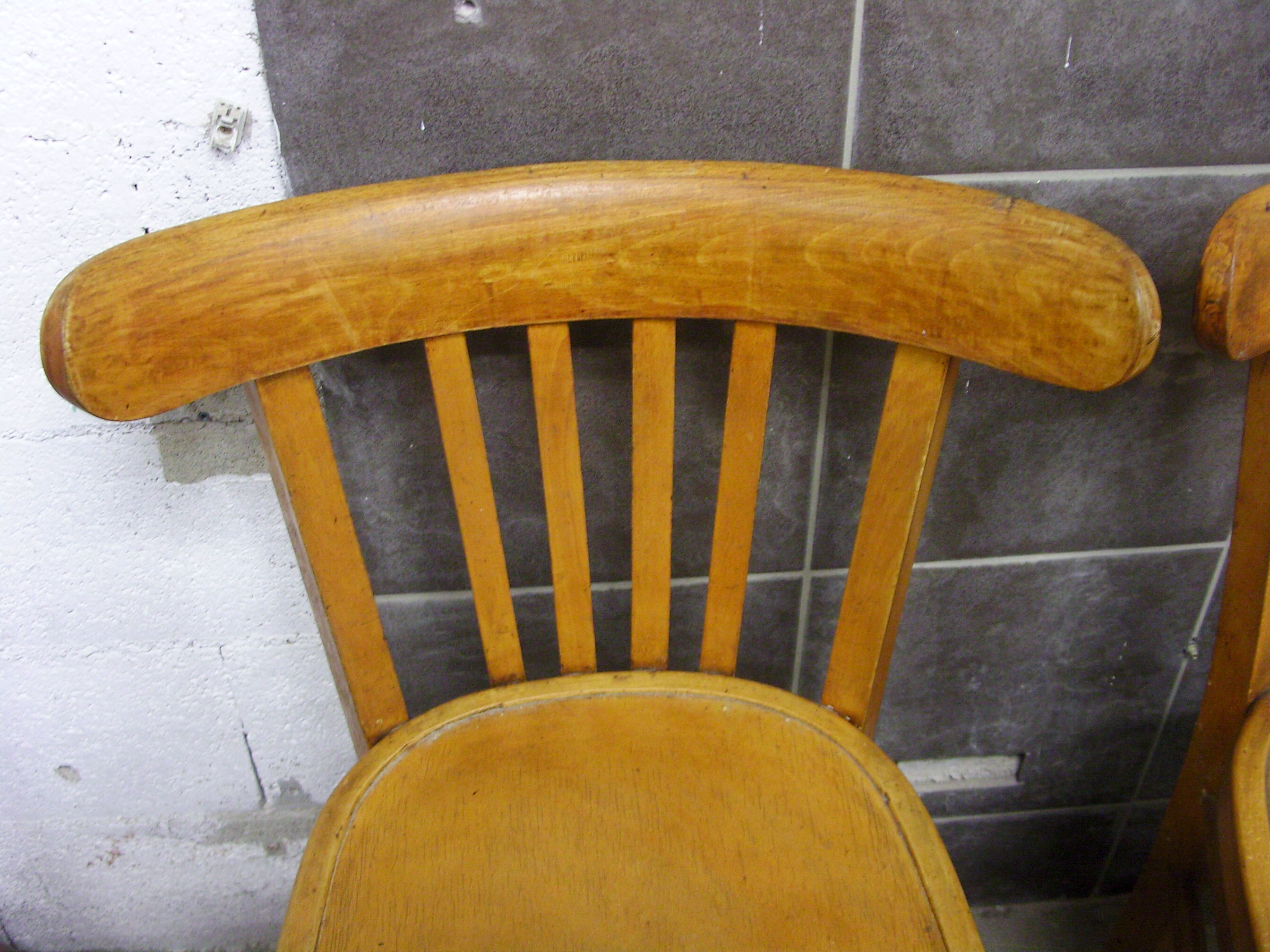 4 vintage bistro chairs stamped