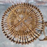 Paire de tabourets de bar bambou & rotin