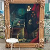 Grand Tableau Portrait En Pied Dans L’esprit Du XVIIème Vers 1920-40