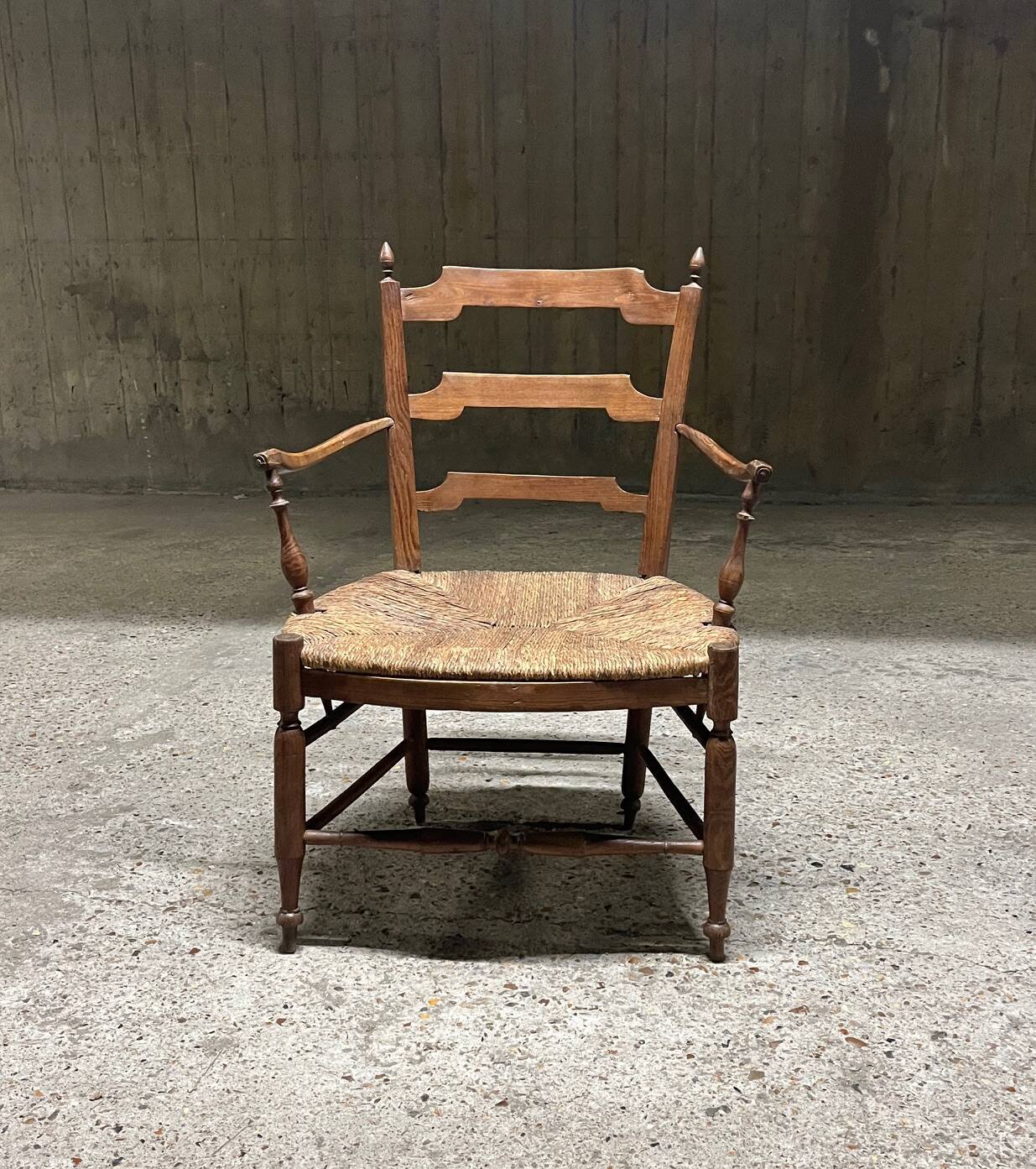 Provencal armchair, straw seat