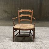 Provencal armchair, straw seat
