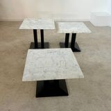Italian design nesting marble coffee table set from the 70s vintage