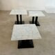 Italian design nesting marble coffee table set from the 70s vintage