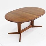 Vintage Danish oval  dining table 1960s