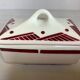 Burgundy geometric patterned catchall tray