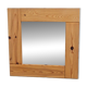 Miroir carré en pin scandinave vintage, années 1970