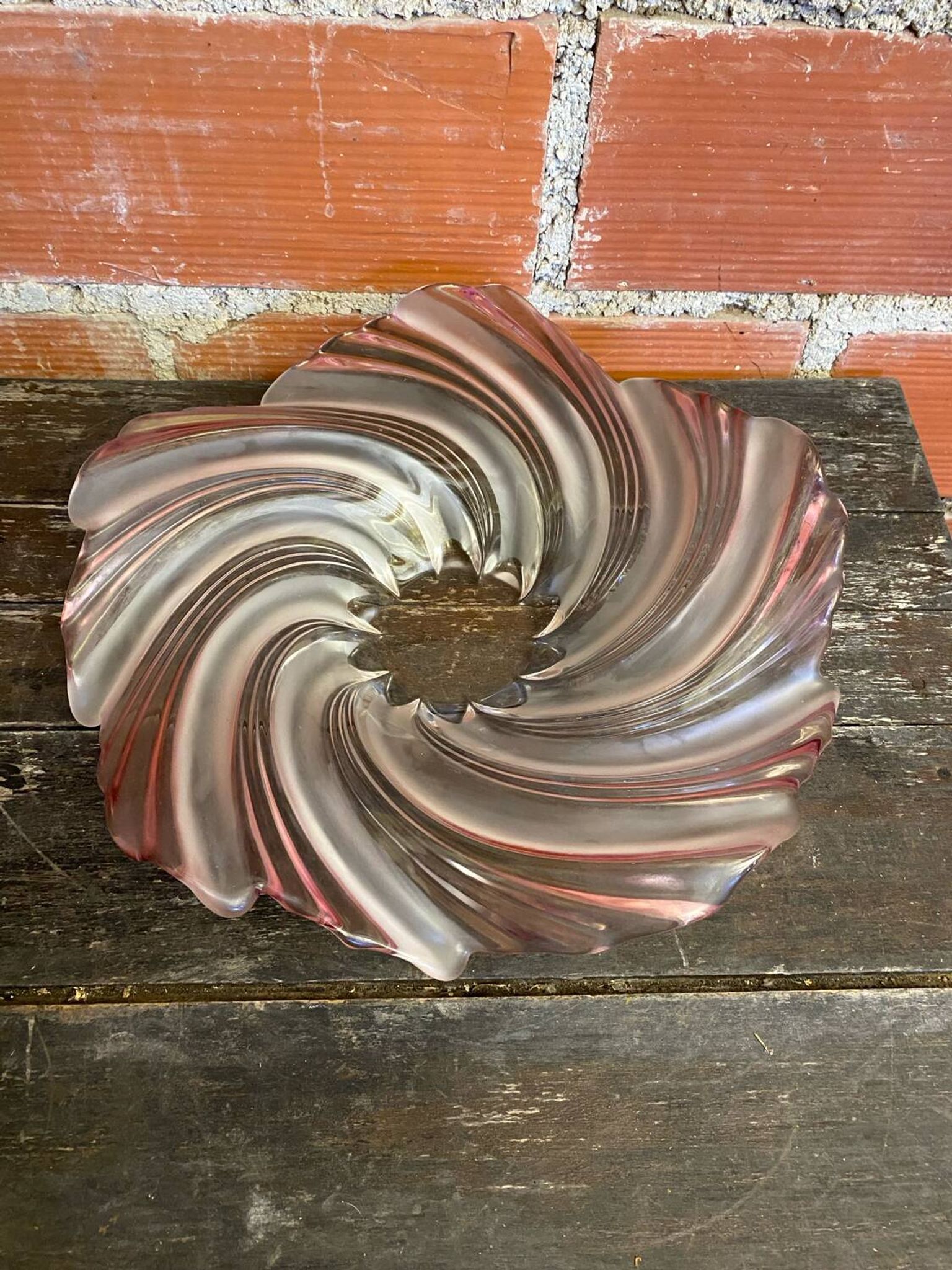 Vintage Art Nouveau Moulded Glass Cup Old Wave