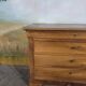 Louis Philippe period chest of drawers in solid walnut.