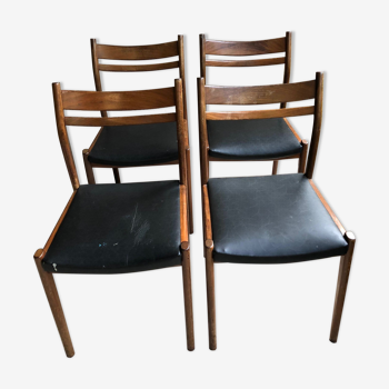 Lot de 4 chaises italiennes années 50