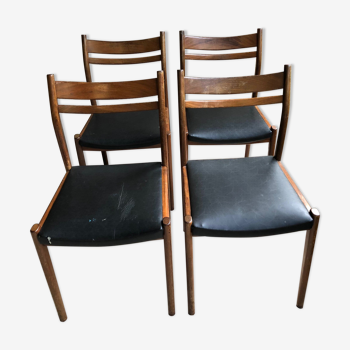 Set of 4 italian chairs 50s