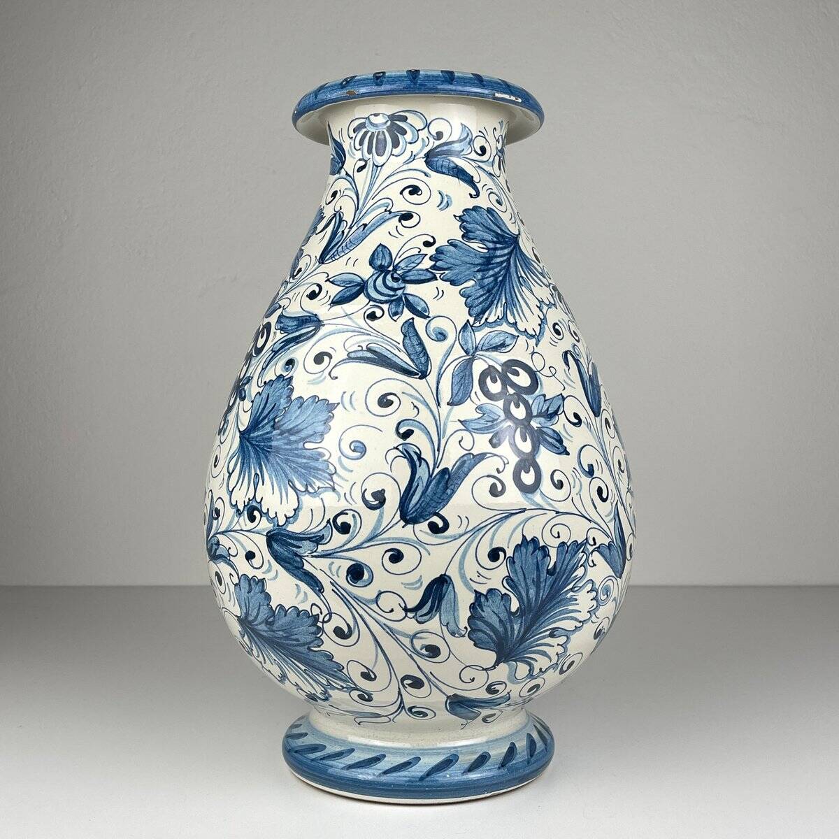 Large Blue Ceramic Vase by Ima for Montelupo Florentino, Italy, 1980s