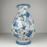 Large Blue Ceramic Vase by Ima for Montelupo Florentino, Italy, 1980s