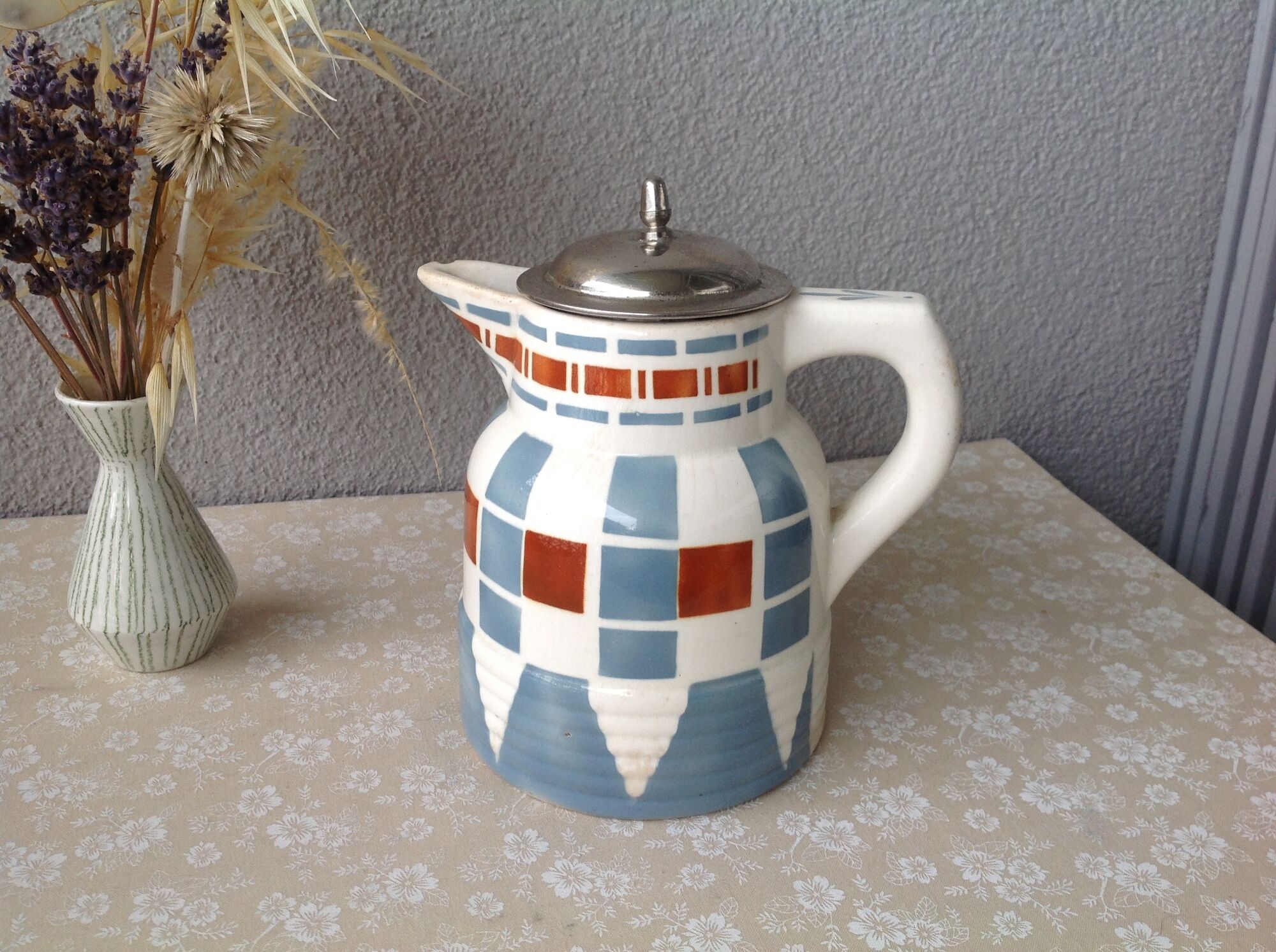 Pichet Longwy art déco français théière Longwy art déco