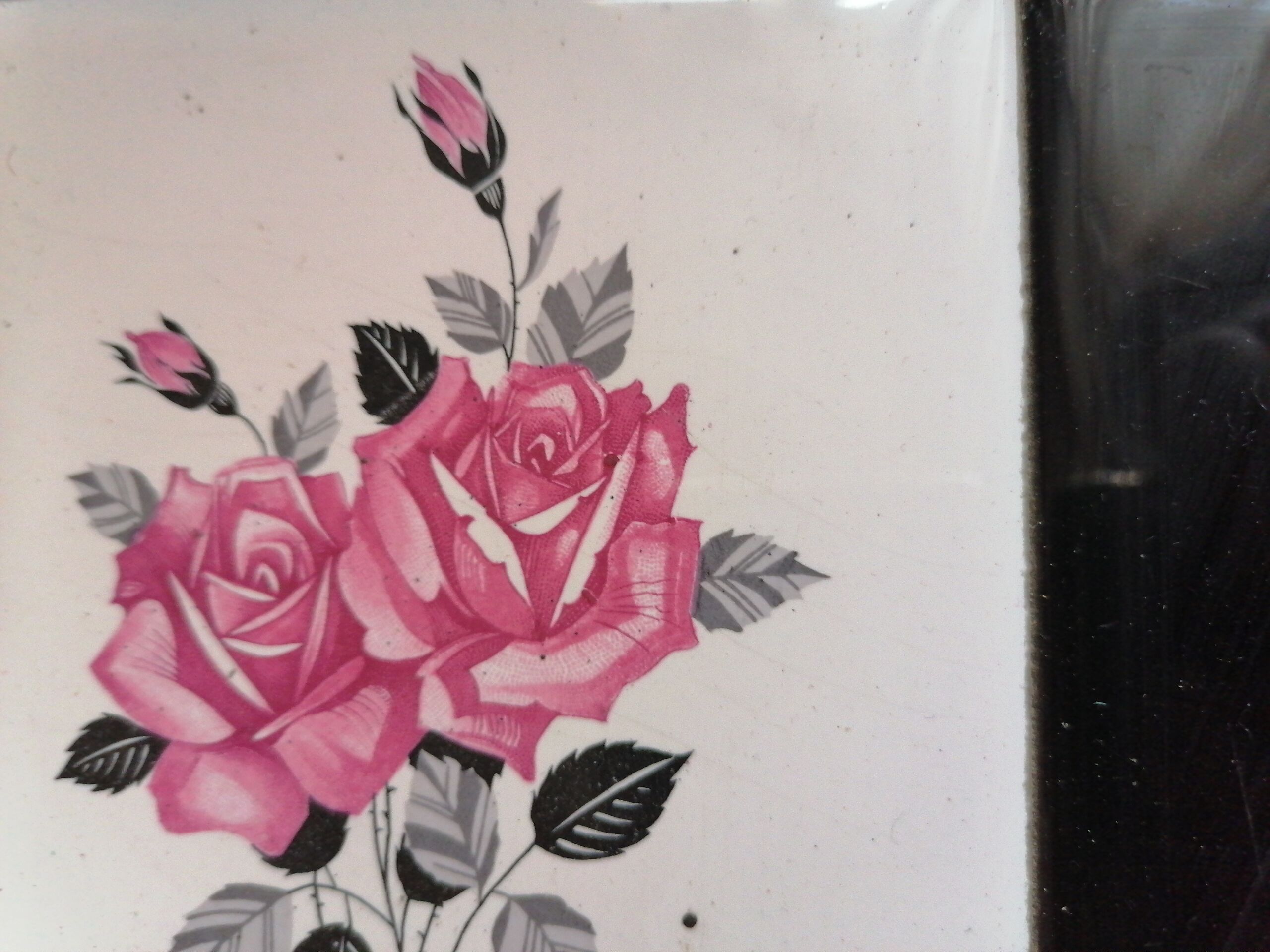 Coffee table structure iron ceramic black and white 1950/60