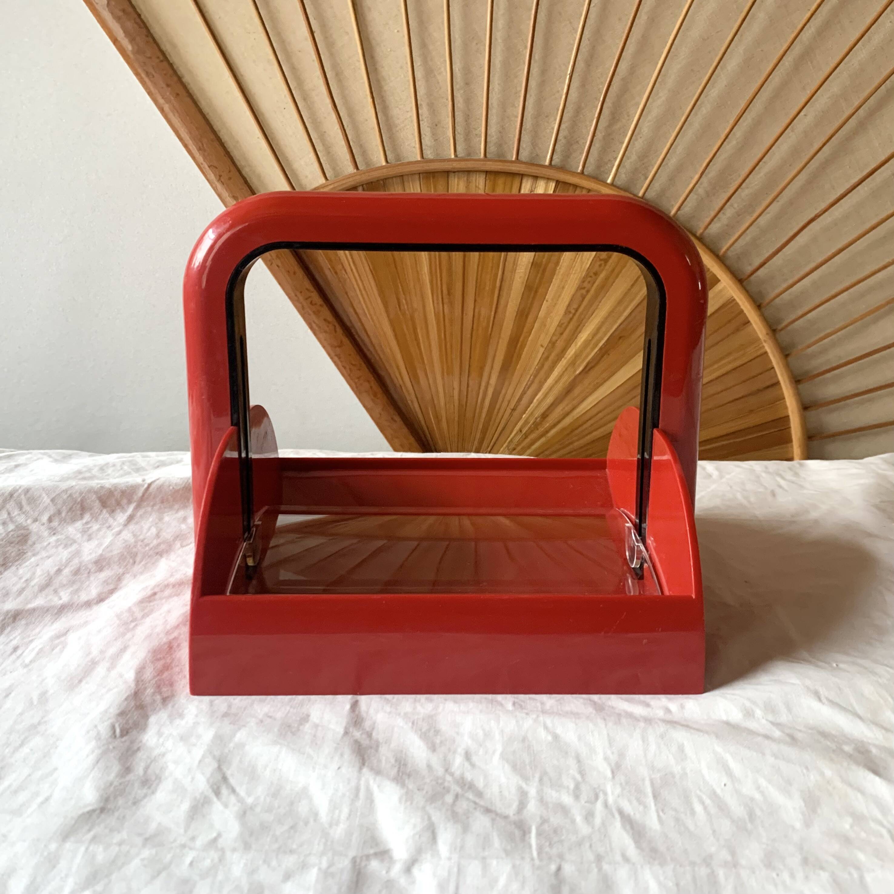 Vintage Guzzini napkin holder in plastic and plexiglass