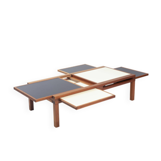 Bernard Vuarnesson Bellato extendible coffeegable, 1970s