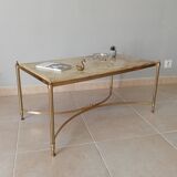 Neoclassical marble and brass coffee table 50s/60s
