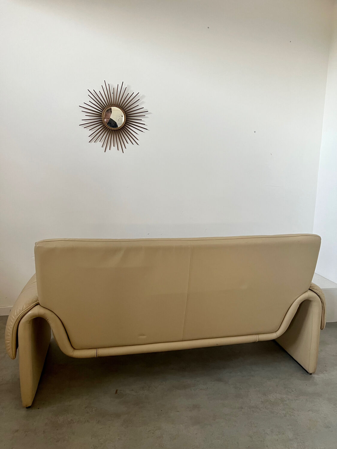 Vintage design sofa de sede ds-2011 in cream leather 2 places