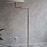 Double lighting brass floor lamp