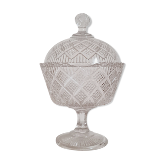Transparent chiseled glass candy
