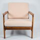 Scandinavian armchair Bączyk, polish icon, restored, powder pink, teak