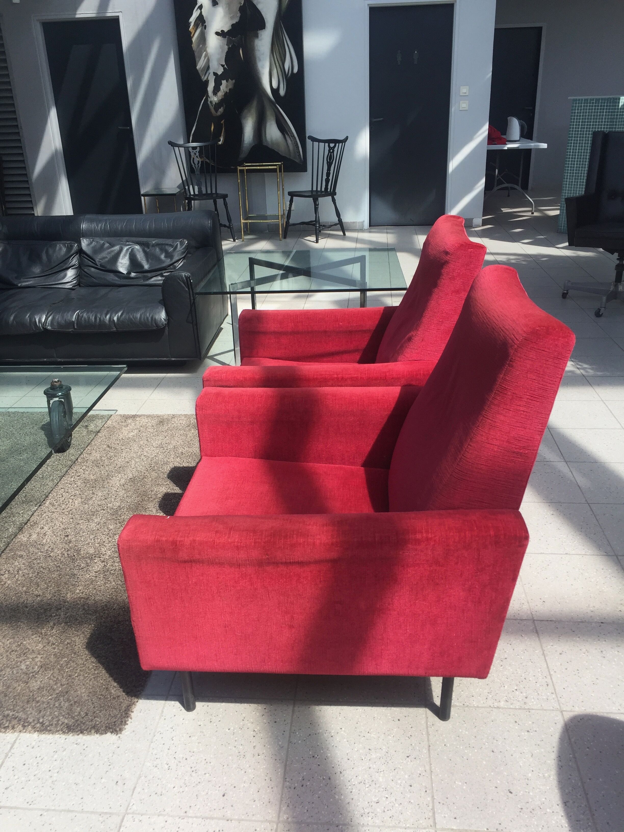 Pair of Italian vintage armchairs, ZOL edition by Louis Paolozzi 1950s