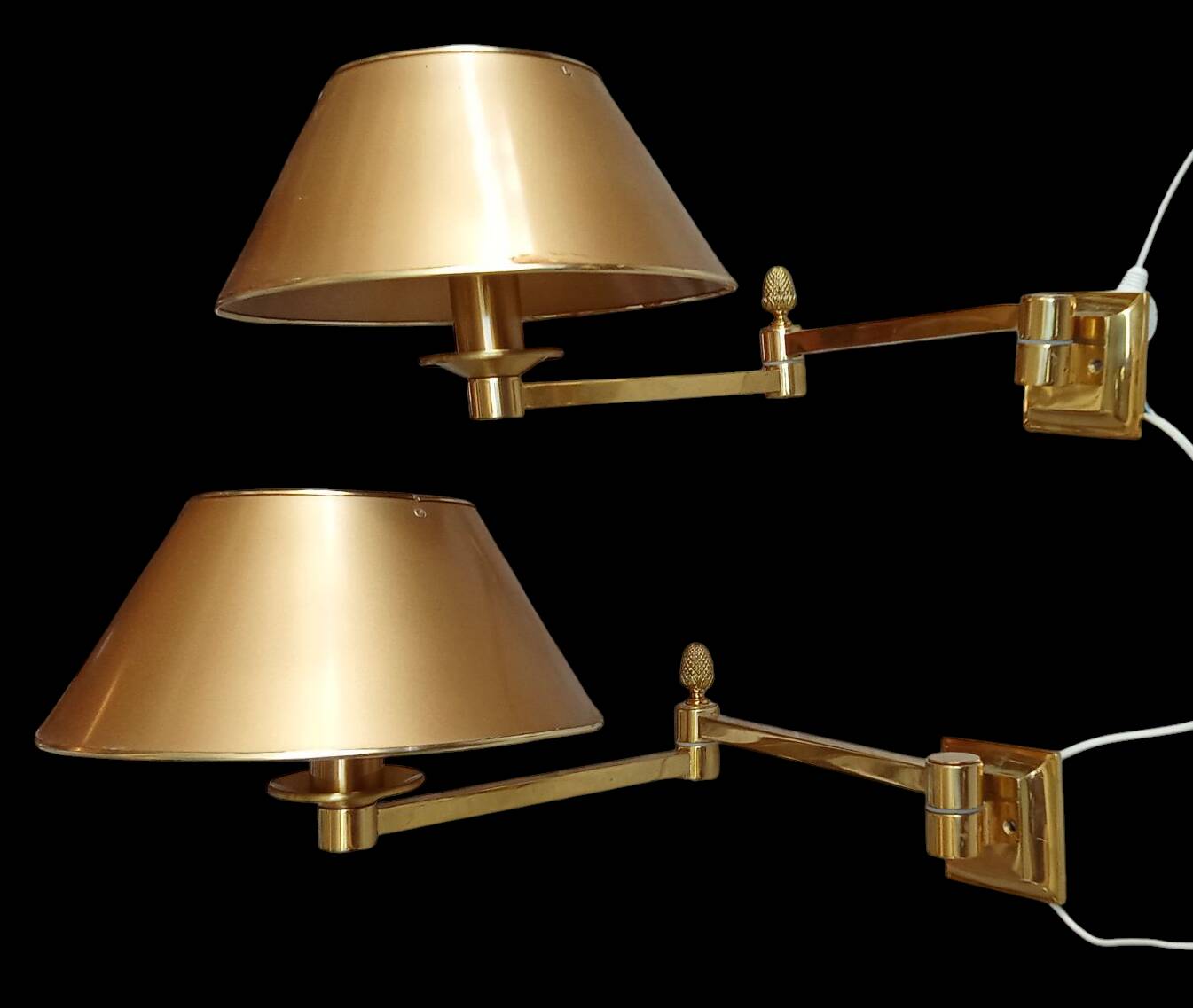 Pair of Empire pine cone gilded metal articulated wall lights