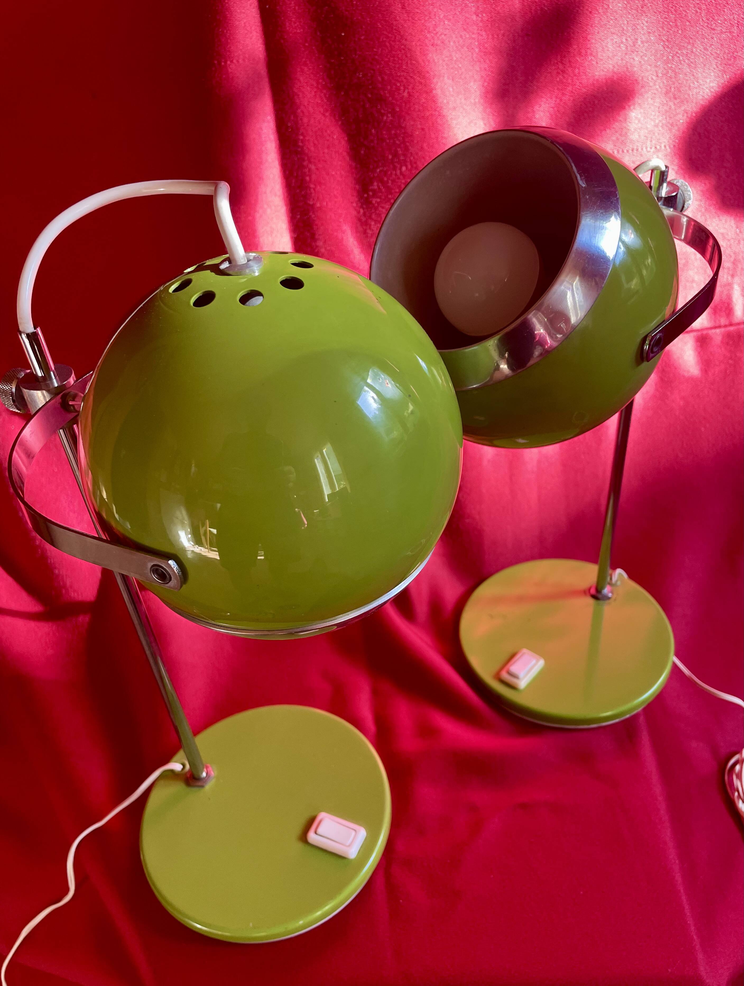 Paire de lampes Eye-Ball, année 70