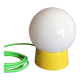 Lampe salon chevet bureau vintage opaline blanche "Jaune"
